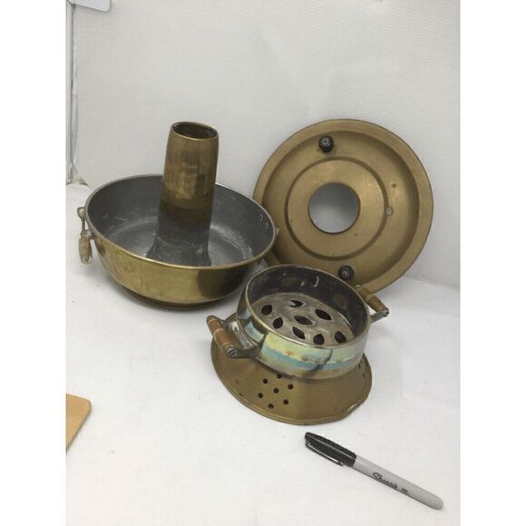 Vintage Brass Asian Hot Pot - Picture 2 of 12